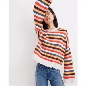 Madewell striped bell sleeve sweater
